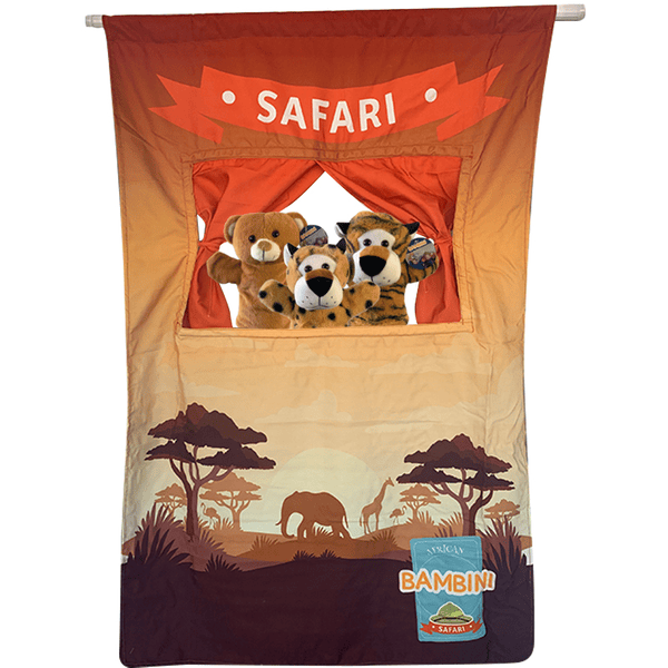 BAMBINI Puppentheater Safari inklusive 3 Handpuppen