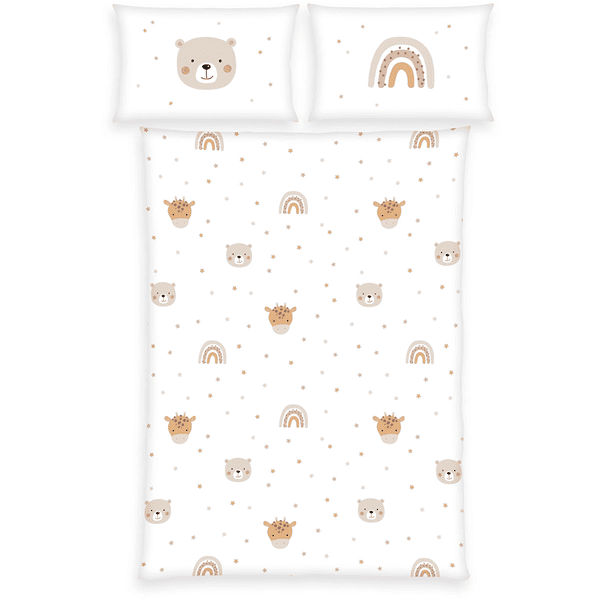 babybest® Flanell-Bettwäsche Little Friends 100 x 135cm