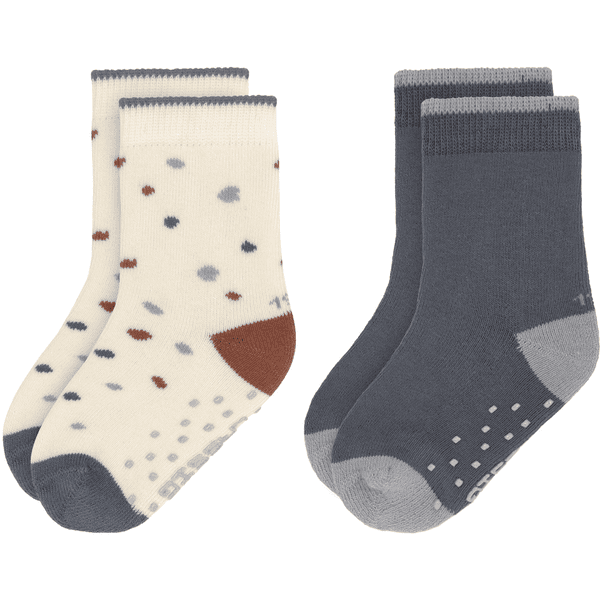 LÄSSIG Kinder Antirutschsocken 2er Pack Tiny Farmer Blue