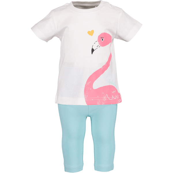 BLUE SEVEN Girls 2er Set T-Shirt + Capri Hose Weiss