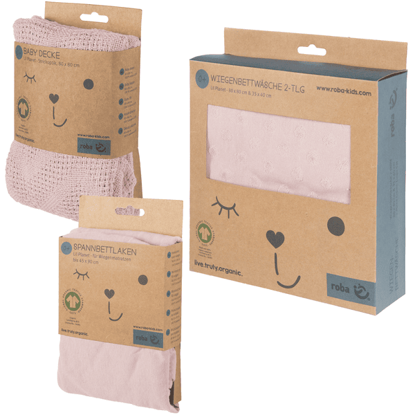 roba Set de regalo BIO Jersey Sleeping Small Lil Planet rosa