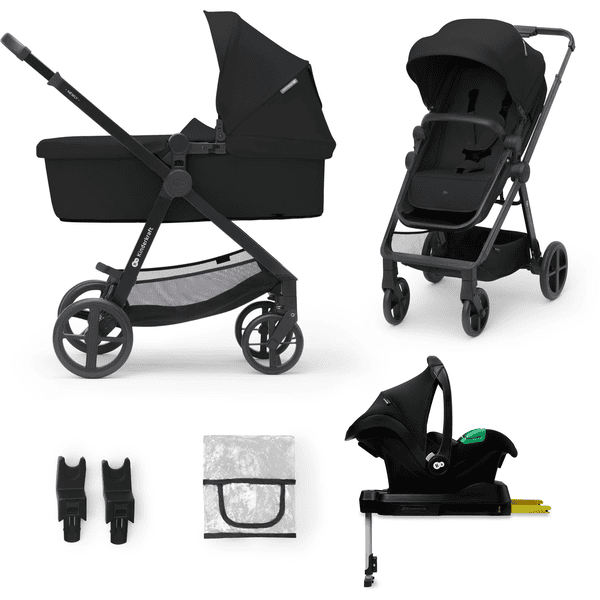 Kinderkraft Classic Black Nyligen 4 i 1 Mink Pro vagn + Bas