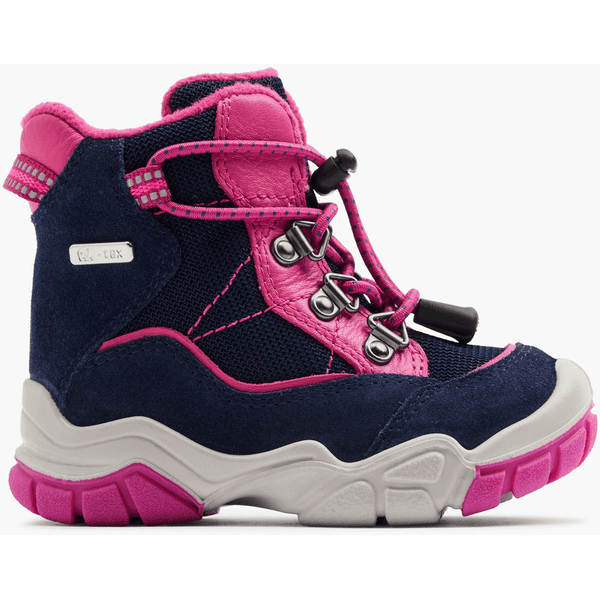 Elefanten laarzen Power Pom denim/fuxia (wijd)