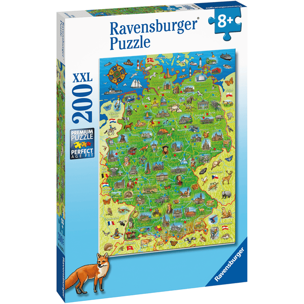 Ravensburger Puzzle XXL 100 pièces - Carte d'Allemagne colorée