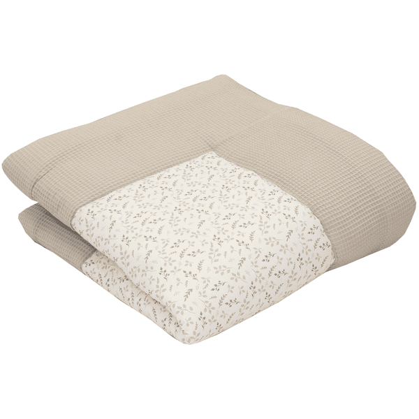 ULLENBOOM Tæppe og legetæppe til småbørn med vaffelmotiv Floral Sand 120 x 120 c