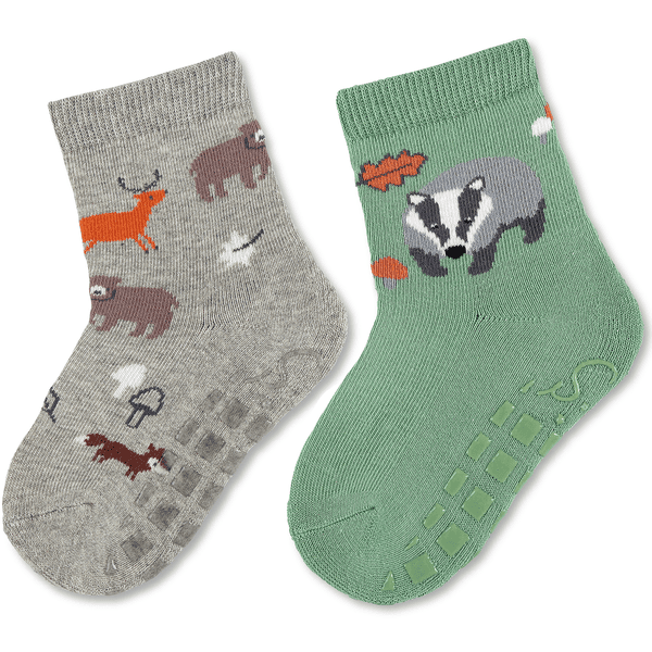 Sterntaler ABS ponožky dvojité balení zvířata světle šedá 