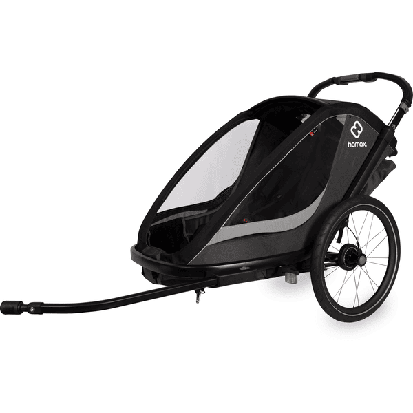 hamax Cocoon vozík za kolo s nastavitelnou polohou na spaní grey/ black 