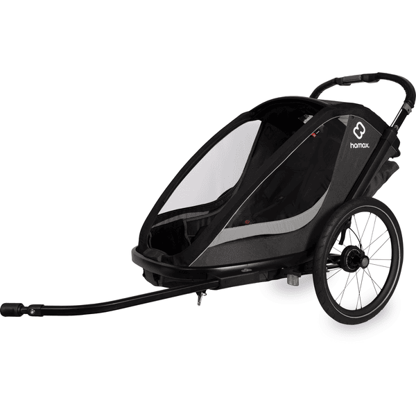 hamax Kinderfahrradanhänger Cocoon Zweisitzer grey/black