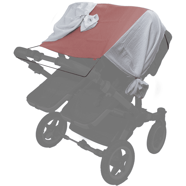 LEVILY Zonnescherm kinderwagen Twins PURE Pink