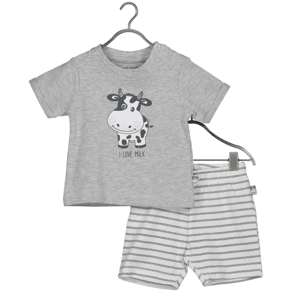 BLUE SEVEN Baby 2-dílná sada Milk Shirt + Medium Shorts grey