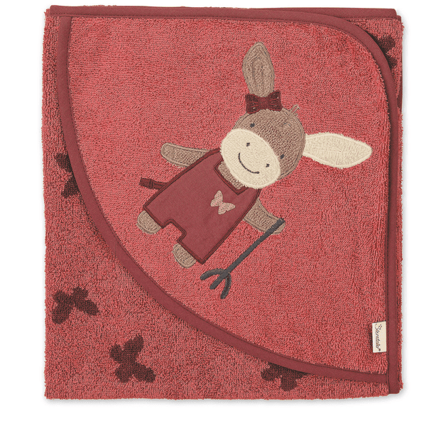 Sterntaler Cape de bain enfant Emmily rouge clair 80x80 cm