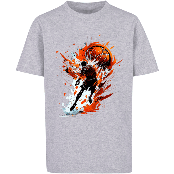 F4NT4STIC T-Shirt Basketball Splash Sport UNISEX heather grey