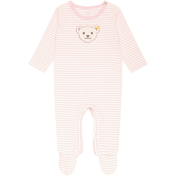 Steiff Romper met lange mouwen silver roze