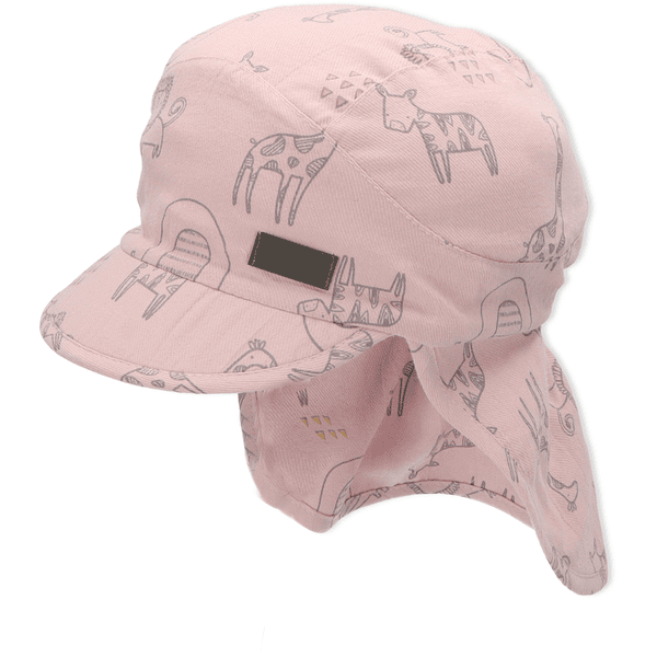 Sterntaler Gorra de pico con protección de cuello rosa