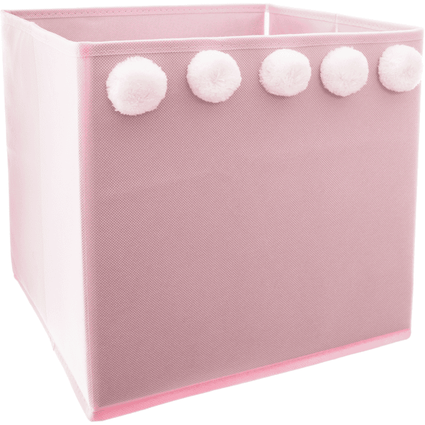 atmosphera Caja de almacenaje Pompons rosa