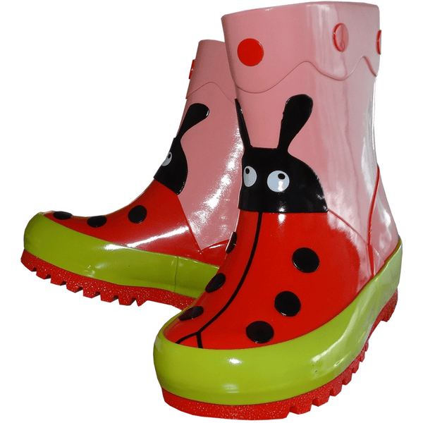 MaxiMo Girls Bottes en caoutchouc Coccinelle, rouge clair