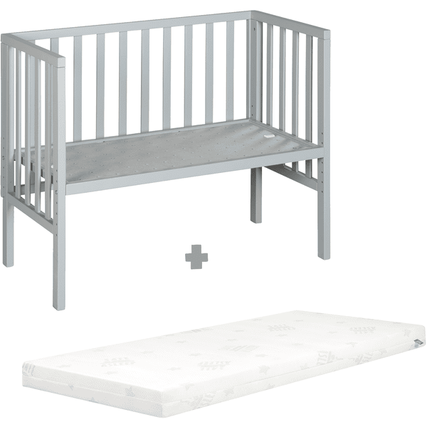 roba Beistellbett safe asleep® 2 in 1 taupe + Matratze