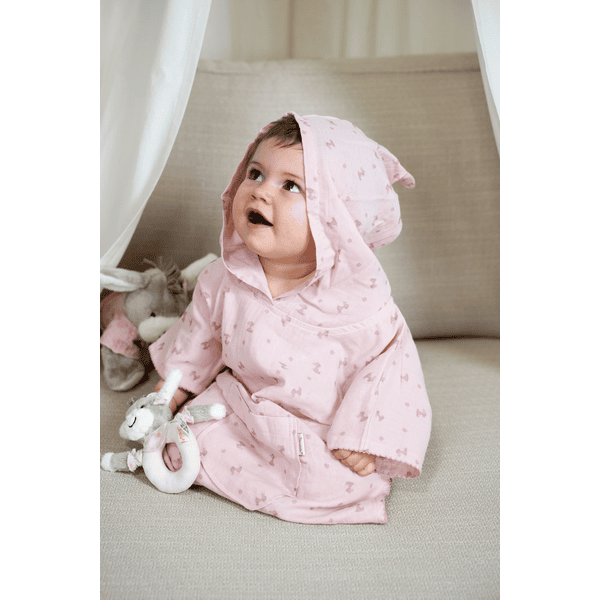 Poncho de baño para bebe de muselina