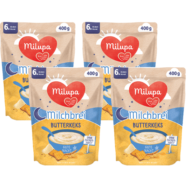 Milupa Milchbrei Butterkeks Gute Nacht 4 x 400 g ab dem 6. Monat