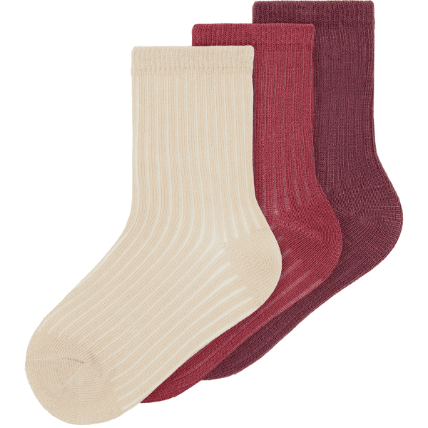 name it Calcetines 3 Pack Vino Rosa