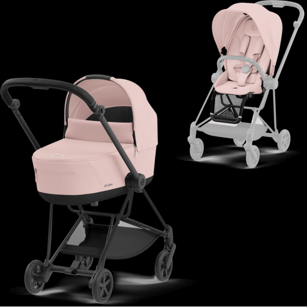 cybex PLATINUM Kombikinderwagen New Mios Matt Black Peach Pink