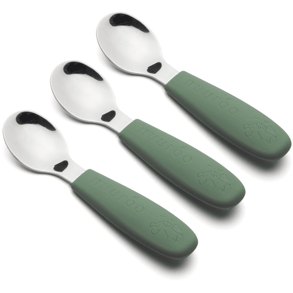 nuuroo Set de cucharas para niños Theodor Dusty Green 