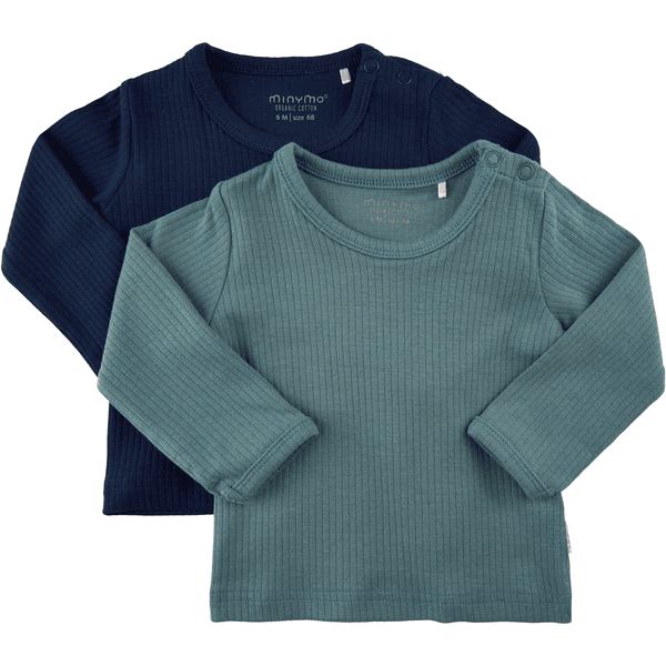 Minymo Langarmshirt 2er Pack Goblin Blue