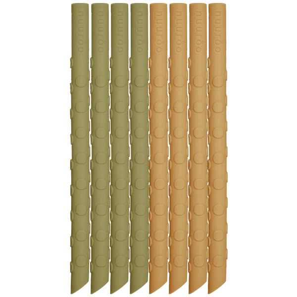 nuuroo Pailles enfant silicone Ada Olive Green/Dusty Yellow lot de 8