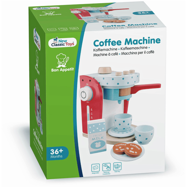 Machine a cafe bleu et rouge a capsules avec sons - jouet imitation -  accessoire dinette - Cuisine enfant - Achat & prix