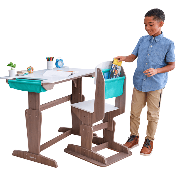 KidKraft® Bureau enfant ajustable et chaise Grow Together™ Pocket bois,  coloris naturels 20307