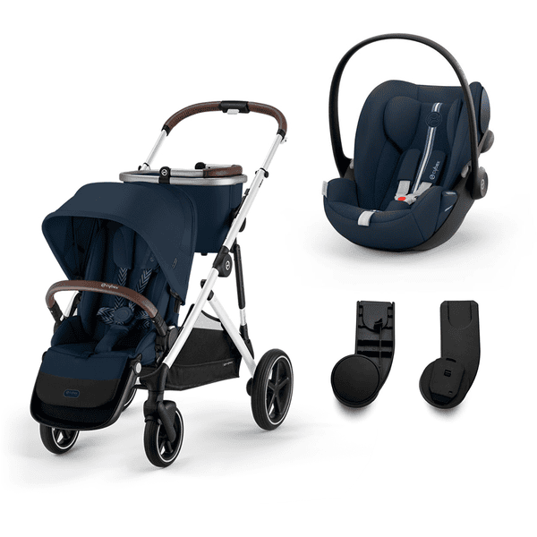 cybex GOLD Pack poussette Gazelle S Silver Ocean Blue cosy Cloud G i-Size Plus Ocean Blue adaptateur