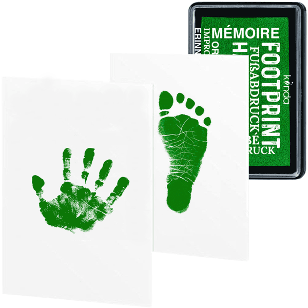 kiinda Stamp pad vauvan käsi ja jalanjälki, vihreä