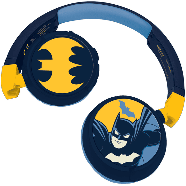 LEXIBOOK Batman 2-i-1 Bluetooth® og kabelforbindelse, sammenklappelige hovedtelefoner med sikker lydstyrke