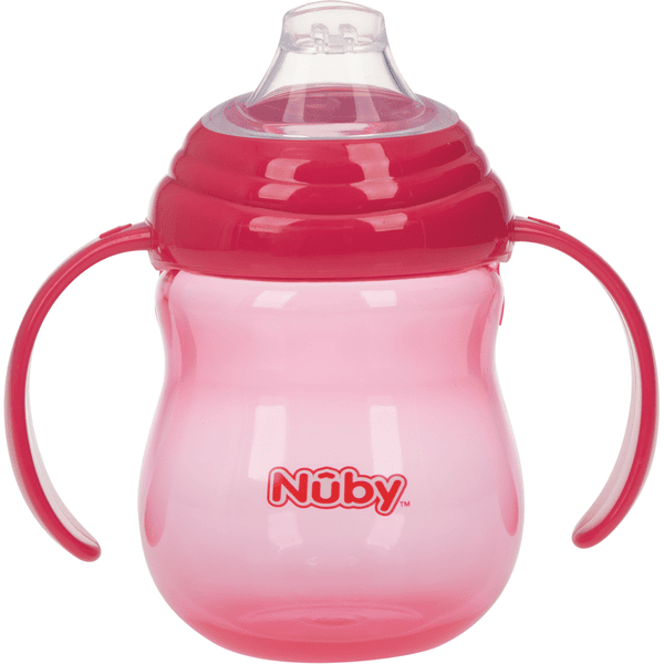 No-Spill Nûby hrnek na pití s brčkem 270 ml od 6 měsíců v růžové barvě