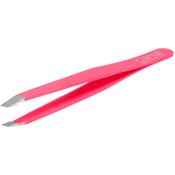 canal® Haarpinzette schräg, pink, rostfrei 9 cm