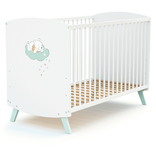 Lit bébé pliant 60x120 ESSENTIEL PLUS Hêtre verni  AT4 AT4 50076410 :  Boutique tout pour bébé, magasin de puériculture pas cher à Paris