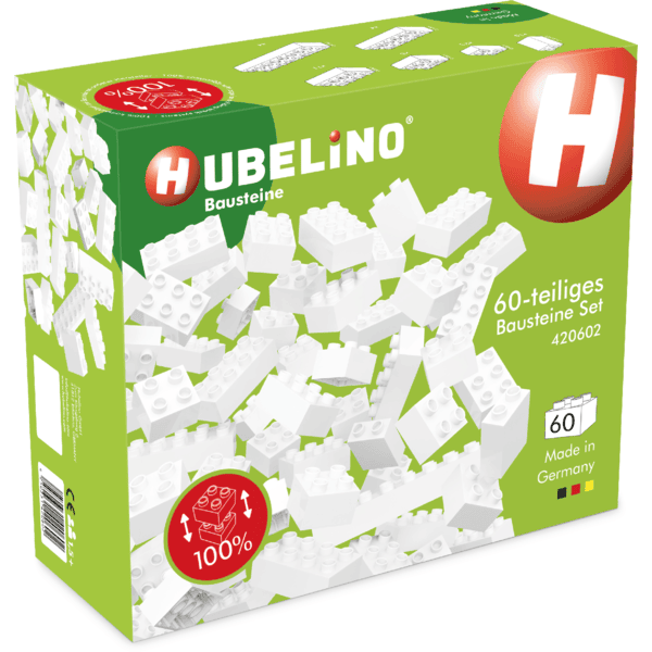 HUBELINO® Briques enfant blanches 60 pièces