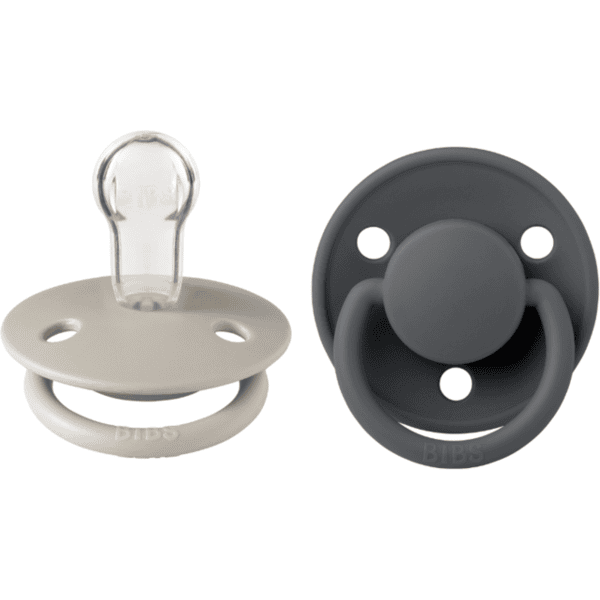 BIBS® Soother De Lux Sand & Iron 0-36 maanden, 2 stuks.