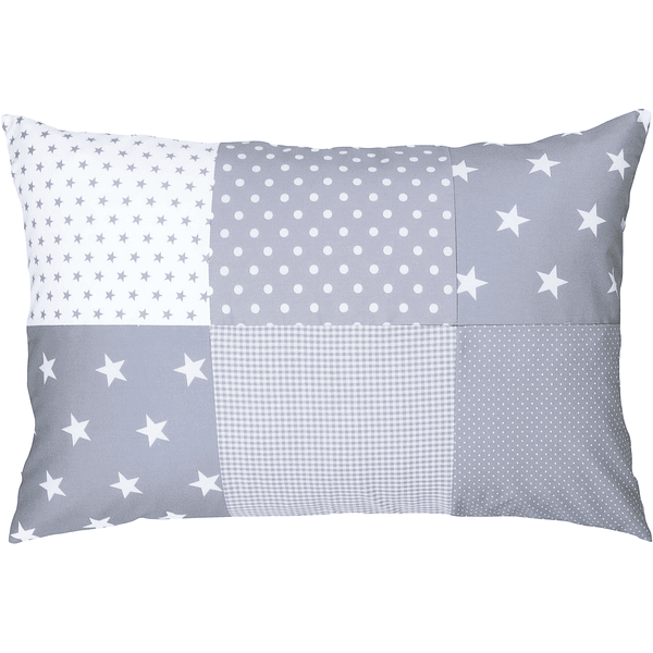 Ullenboom Federa cuscino a toppe 40 x 60 cm stelle grigio