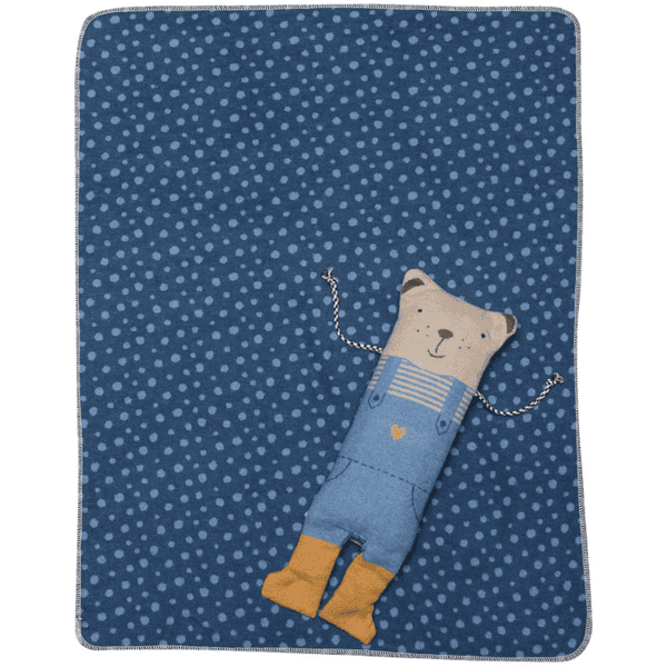 Coperta FUSSENEGGER in blu orso bambola