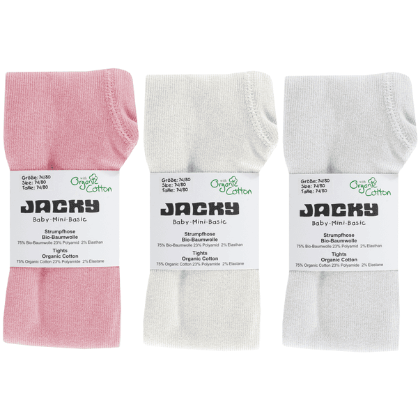 JACKY tights 3-pack rosa / beige / grå 
