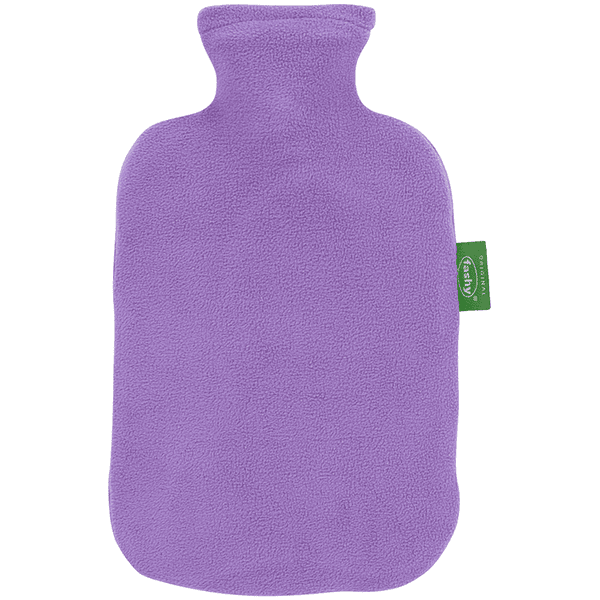 fashy ® Varmflaske 2L med fleeceovertrekk i lilla