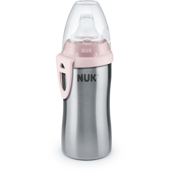 NUK Active Cup rosa rustfritt stål drikkeflaske fra 12 måneder
