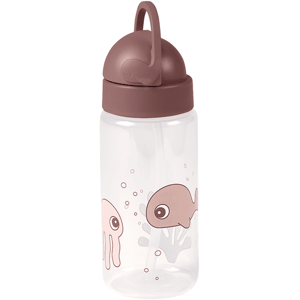 Done by Deer™ Trinkflasche mit Strohhalm Sea friends in rosa