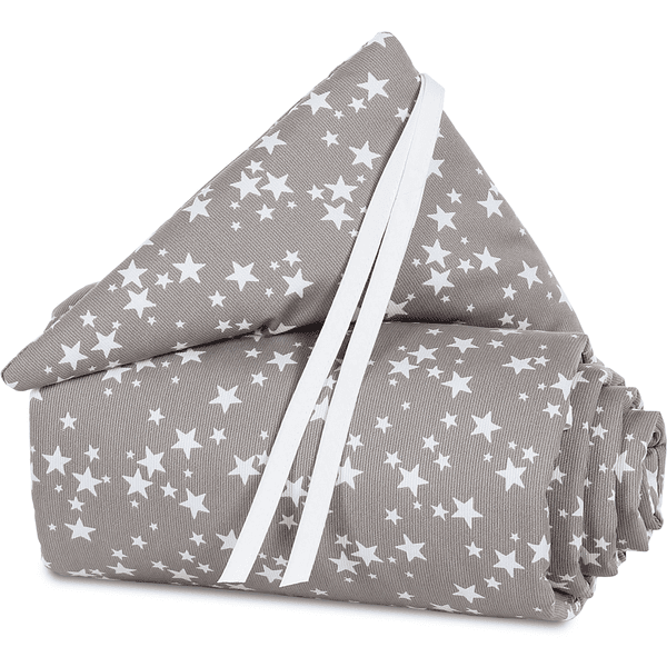 babybay® Tour de lit cododo piqué Original taupe, étoiles blanc 144x25 cm