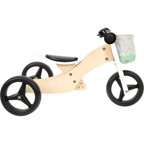 small foot Tricycle draisienne enfant bois vert sauge roseoubleu