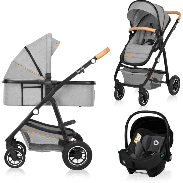 lionelo Kinderwagen Amber 3 in 1 grey stone