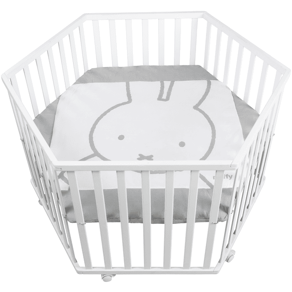 roba Parc bébé hexagonal miffy® bois blanc 119x104 cm