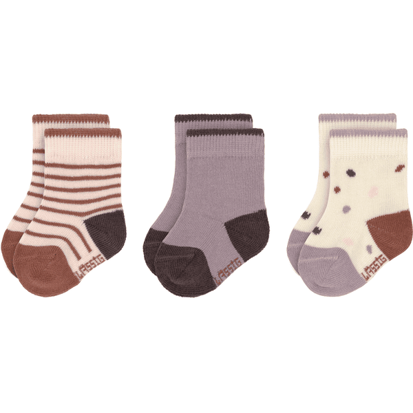 LÄSSIG Chaussettes enfants pack de 3 Tiny Farmer violet