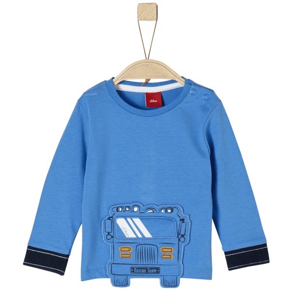 s. Olive r Chlapecké tričko s dlouhým rukávem modré auto
